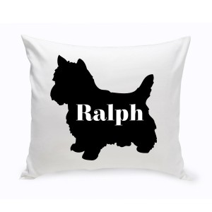 JDS Personalized Gifts Personalized Yorkshire Terrier Silhouette Throw Pillow JMSI2429